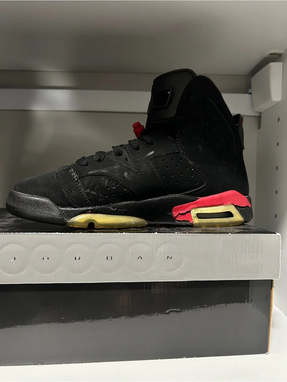 Air Jordan 6 Retro GS “Varsity Red” 2010 Black Red 5.5Y 384665-061 + Box